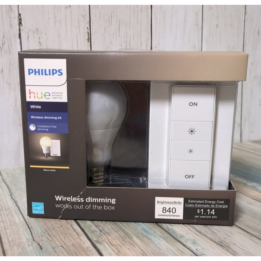 Philips Hue Wireless Dimming Kit LED A19 Smart Bulb Remote Control Wall Mount